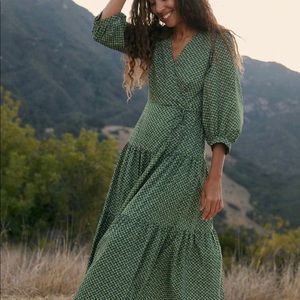 Christy Dawn Noah Green Midi Dress
